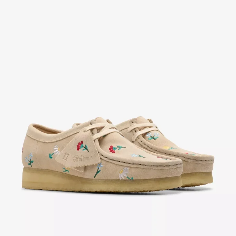 Wallabee Taupe Embroidery — Sally's Boutique Georgetown